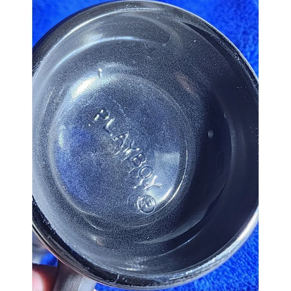 Vintage “PLAYBOY CLUB” Gunmetal Glass Beer Stein Mug Cup Embossed Bunny Logo